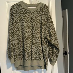 AE cozy leopard print jegging sweater